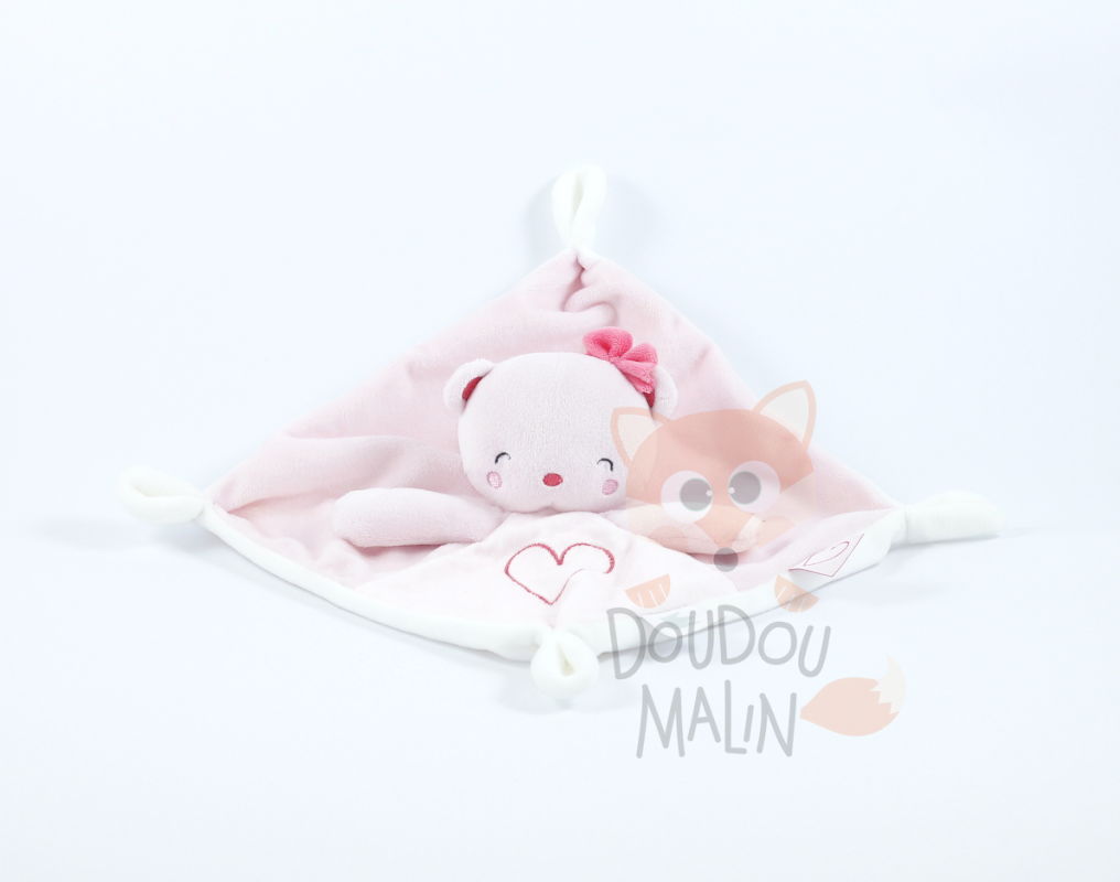  comforter bear pink white heart 25 cm 